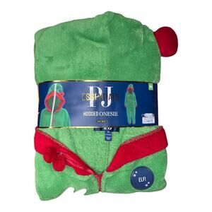 PJ's Essentials New Elf Green Hooded Onesie Zipper Closure Size M